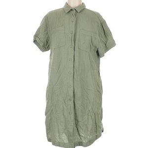 Weatherproof vintage Olive Green Woman’s dress size M 100 Percent Cotton Guaze